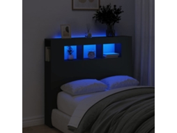 Cabeceira Cama C/ Leds 120x18,5x103,5 Cm Deriv. Madeira Preto