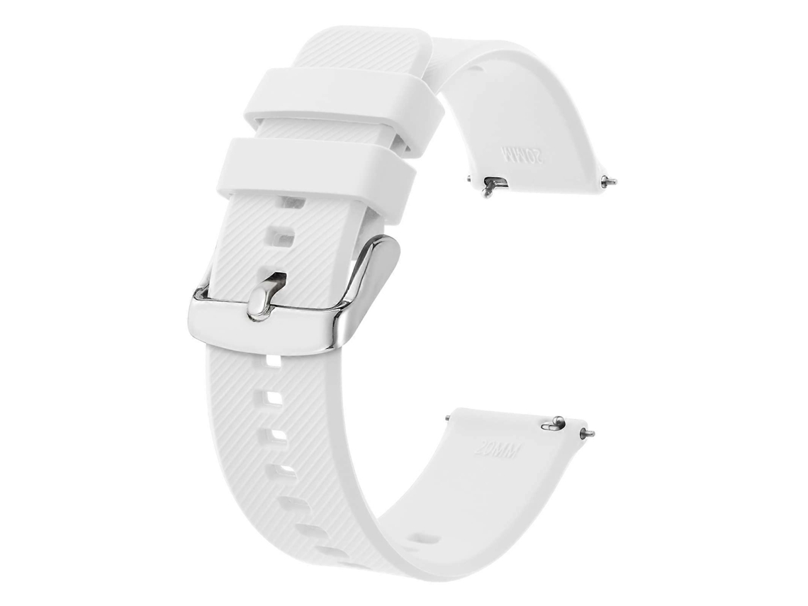 Pulseira De Relógio De 20 Mm Pulseira De Silicone De Liberação Rápida Para Homens E Mulheres Branca Olysi Shop