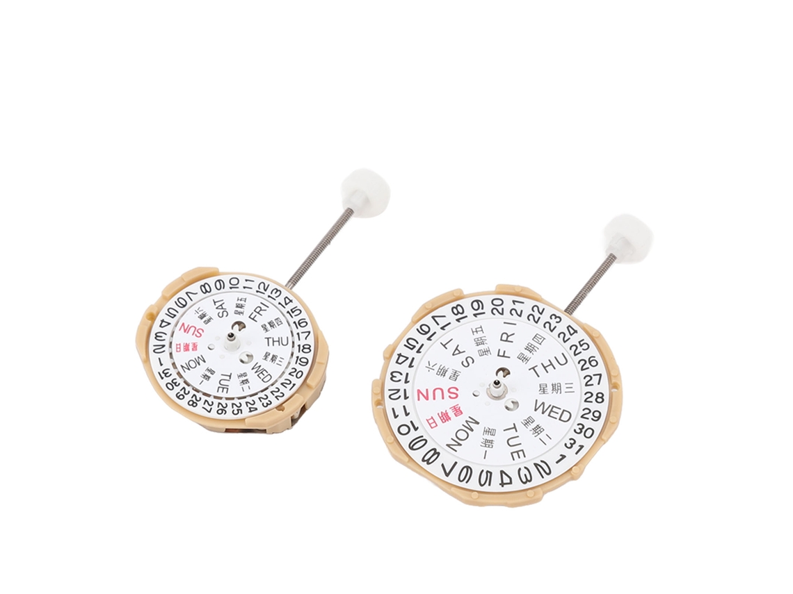 2pcs Movimento de Quartzo com Calendário Duplo Sp28 Sp25 para Reparo e Substituição