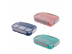 Lancheira Térmica De Quatro Compartimentos Para Micro Ondas, Lancheira Retangular Simples Estilo Japonês Para Estudantes, 8,96,342 Polegadas Aquaforge
