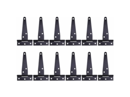 Conjunto De 12 Dobradiças Triangulares Galvanizadas Pintadas De Preto, 10 Cm, 4 Polegadas, Em T, De Metal, Ferro, Aço Inoxidável