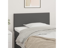 Vidaxl Cabeceira De Cama Couro Artificial 90x5x78/88 Cm Cinzento