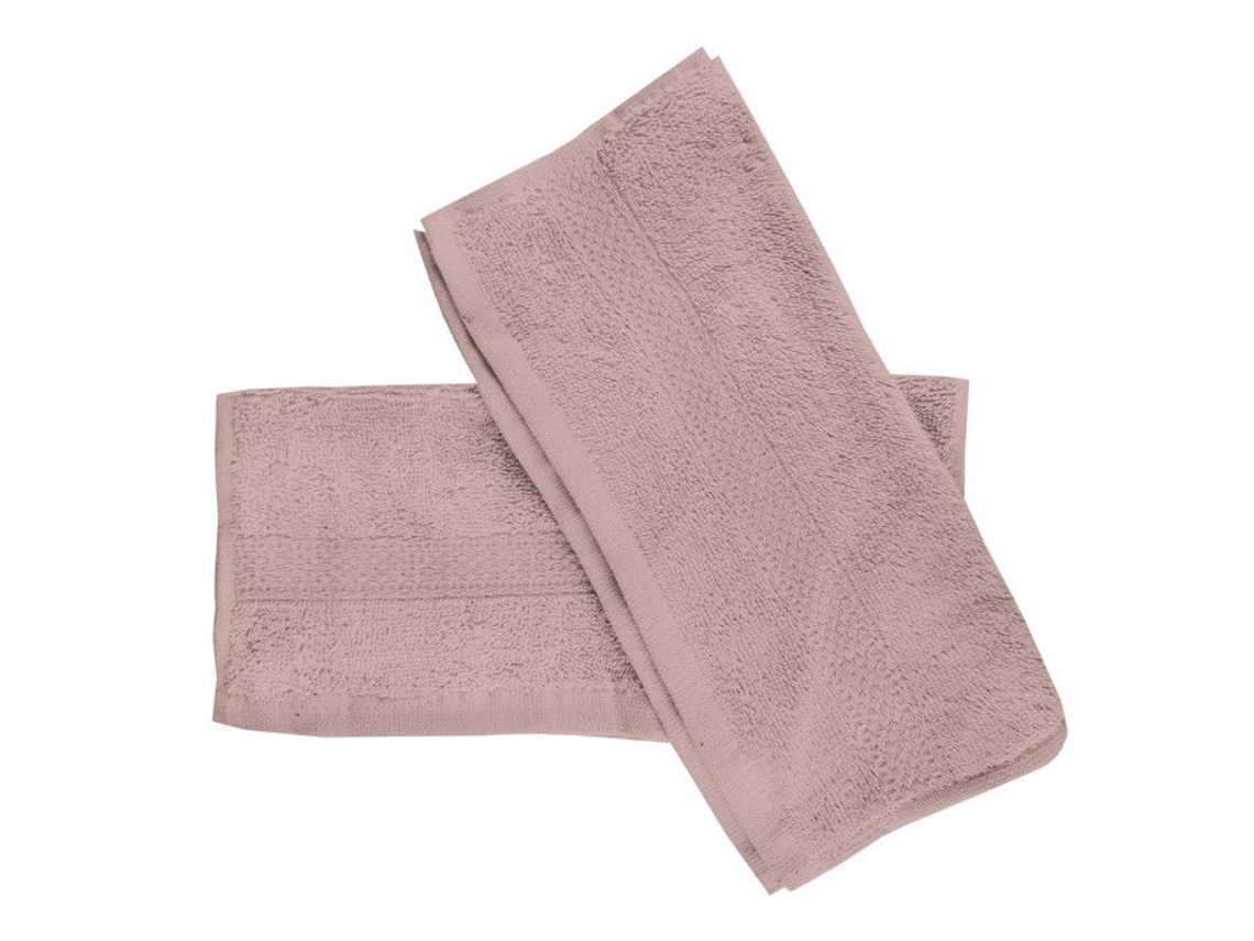 Conjunto de 2 Toalhas de Mão em Algodão 500 G/m 30x40 Cm Lagune Rosa Antigo, da Soleil D'ocre Rosa BRILVIBERA