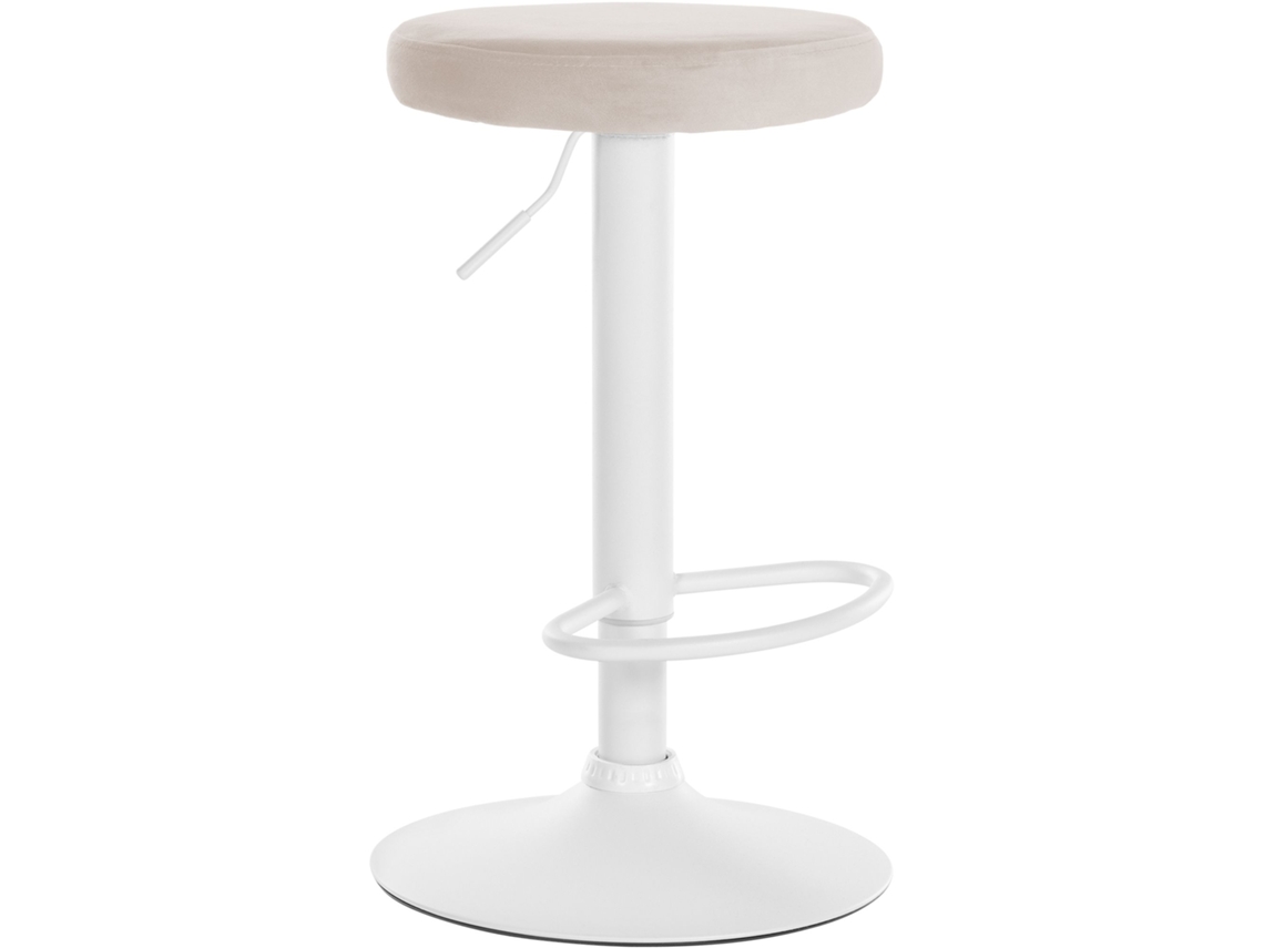 Banco de bar Cobertura de veludo Ponte creme/branco CLP