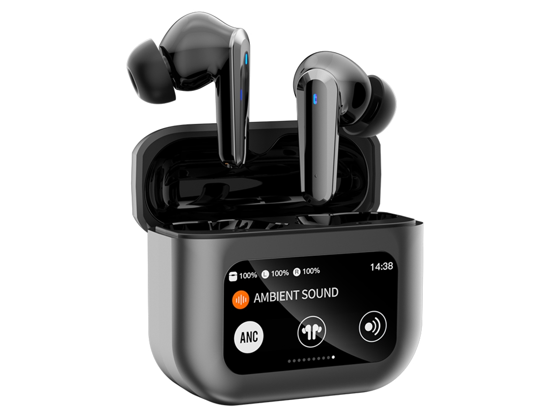 Fones De Ouvido Bluetooth Sem Fio (pretos), Tela Sensível Ao Toque Led, Bateria Com Duração De Até 80 Horas.