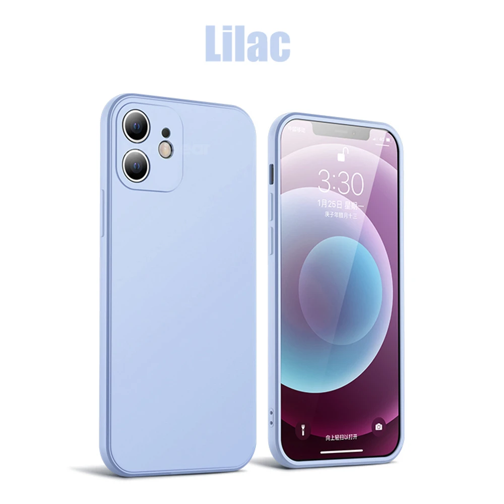 Capa Quadrada De Silicone Líquido (roxa) Para Iphone 7 Plus E 8 Plus, Com Moldura Protetora Macia E Ultrafina.