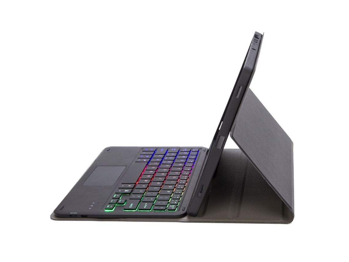 Lurelia Capa Com Teclado Bluetooth Para Samsung Tab A8 10.5 Com Teclado Com Touchpad, Retroiluminação Gradiente, Layout Pt, Preto