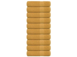 Vidaxl Toalhas De Banho Frogn 10 Pcs 70x140 Cm 360 G/m² Ouro