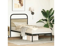 Cabecero de 75 cm, derivados de madera/acero, roble Sonoma