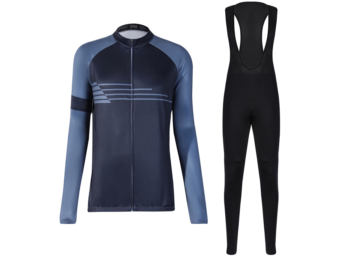 Jersey de Ciclismo para Inverno, Manga Longa, com Pantalones Bib, Algodão, S/MARCA