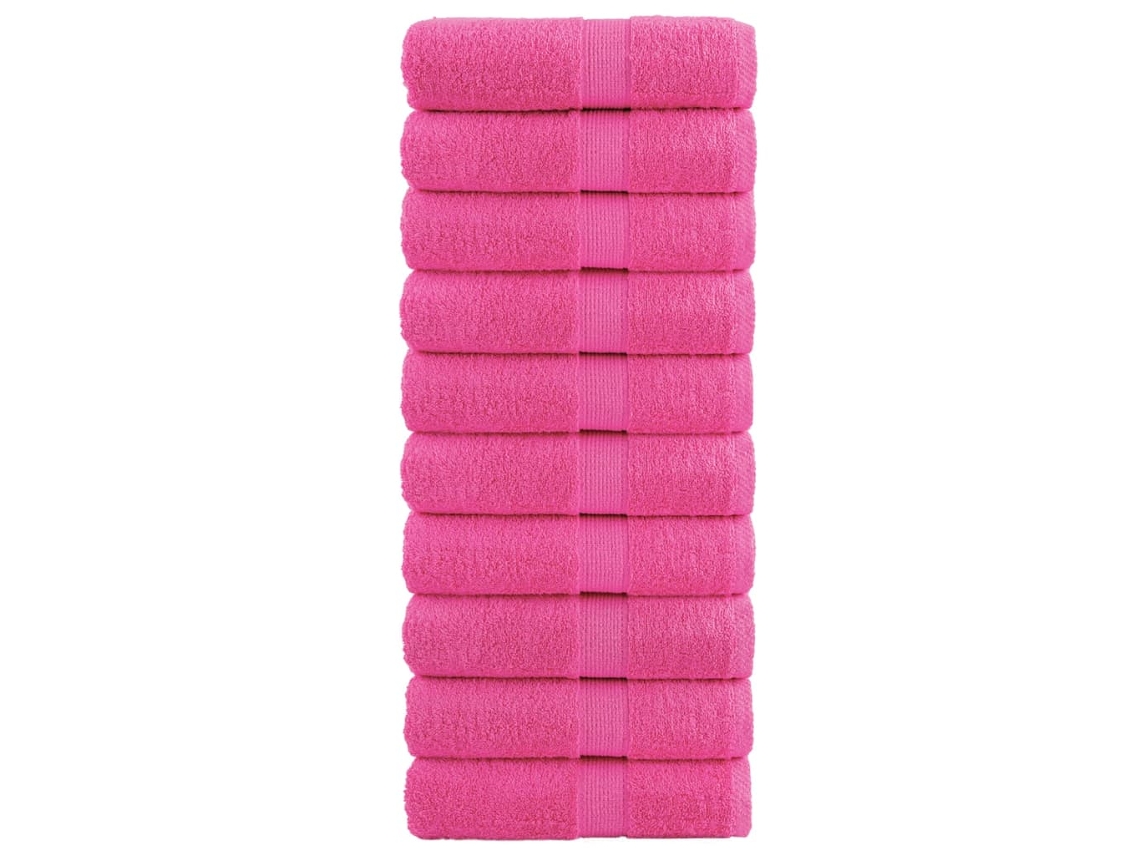 Vidaxl Toalhas de Rosto Premium Solund 10 Unidades Rosa 30x30 Cm 600 G/m²