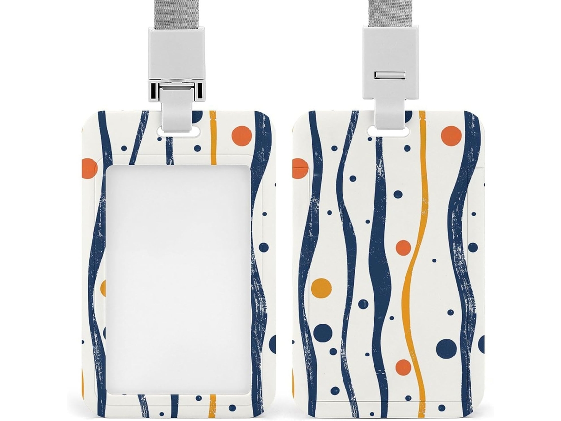 Porta Crachá, Design Com Linhas Azuis, Personalizável, À Prova D Água, Protetor De Crachá, Funcionários De