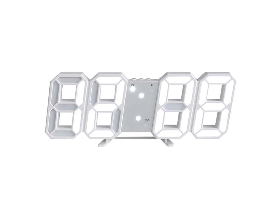 Relógio De Parede 3d Led Digital Com Alarme