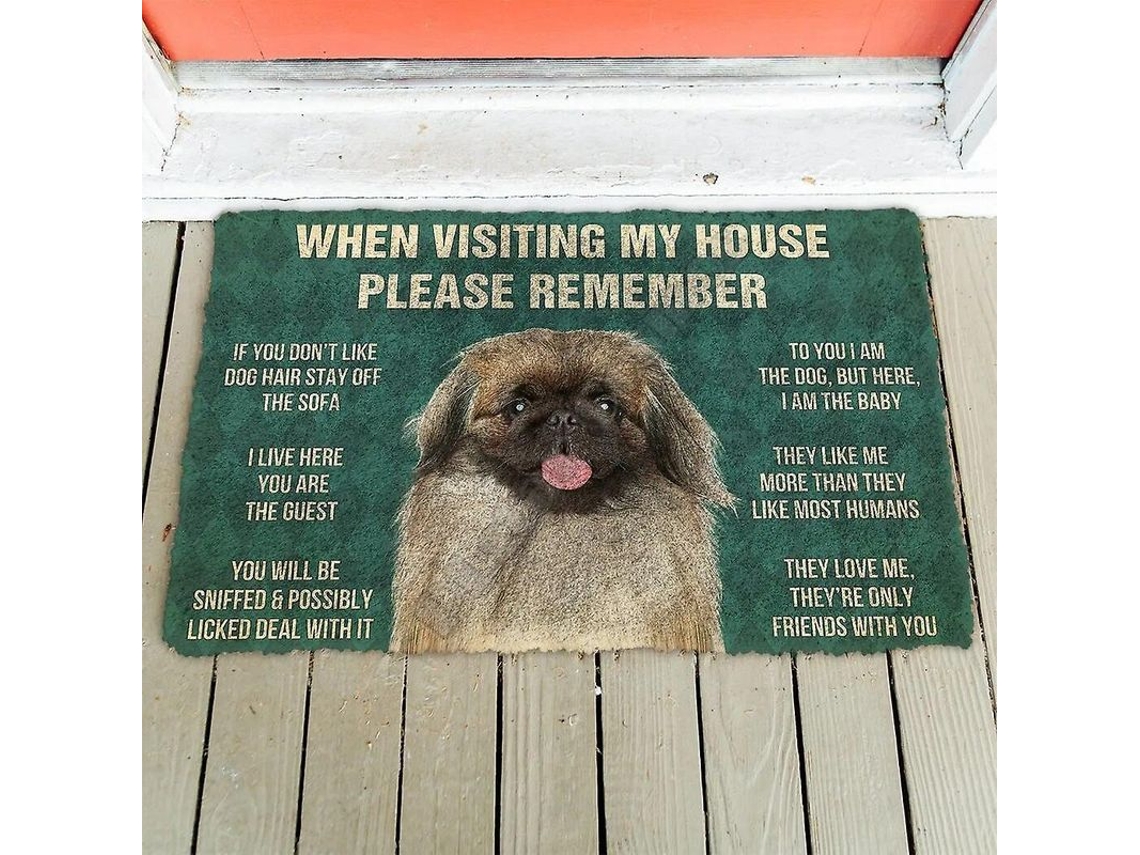 Capacho Anti-derrapante Para Porta Com Regras De Casa De Cães Pomeranian 3d Decorativo Interior 90cmx150cm 4