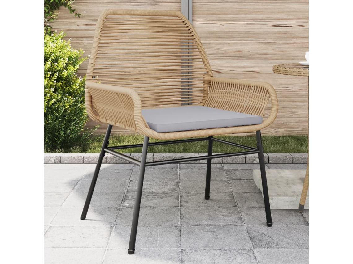 Vidaxl Cadeiras De Jardim Com Almofadões 2 Pcs Vime Pe Castanho