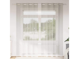 Vidaxl Cortina De Voile 2 Pcs Creme 260 X 140 Cm Poliéster