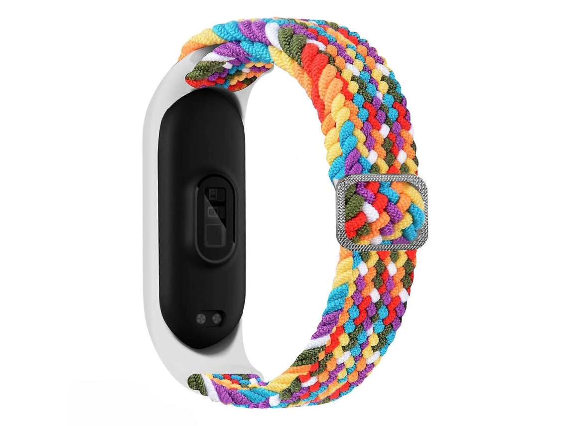 Pulseira De Nylon Trançado Ajustável E Elástica Para Xiaomi Mi Band 7