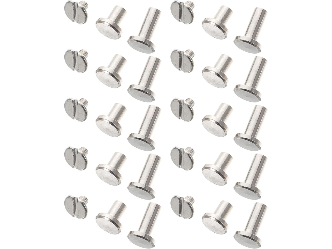 Conjunto De 30 Parafusos Liga Metálica 8mm Da Totority Para Encadernação E Artesanato, Parafusos Planos Multifuncionais