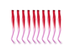 2026 10pcs Extensión de Pelo Clip on Largo Recto Colorido Degradado Rojo Oscuro a Morado para Cosplay Fiesta