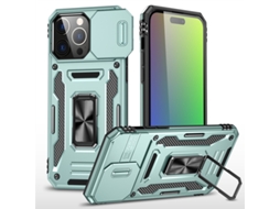 Capa Para Iphone 17 Pro, Com Suporte De Anel E Magnético Para Carro, Protetora Resistente (verde)