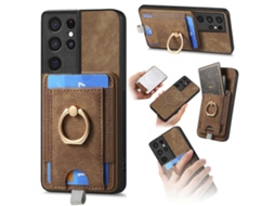 Capa De Couro Para Celular Com Bolsa Magnética Retrô E Divisória Para Cartão