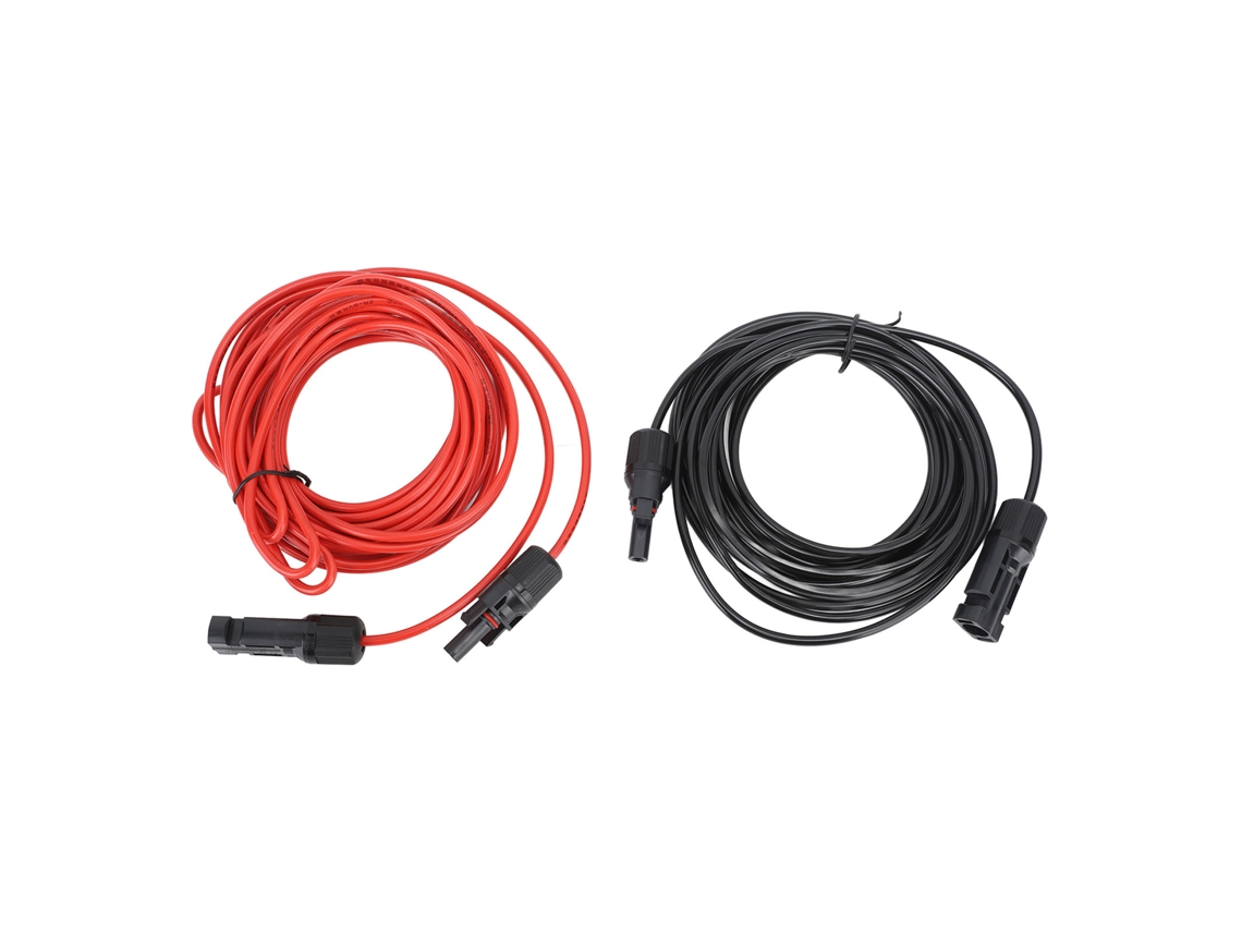 Cabo Solar Extensível 6m 2.5mm² 12awg Para Painel Fotovoltaico Lar Loja Rv Vermelho Preto