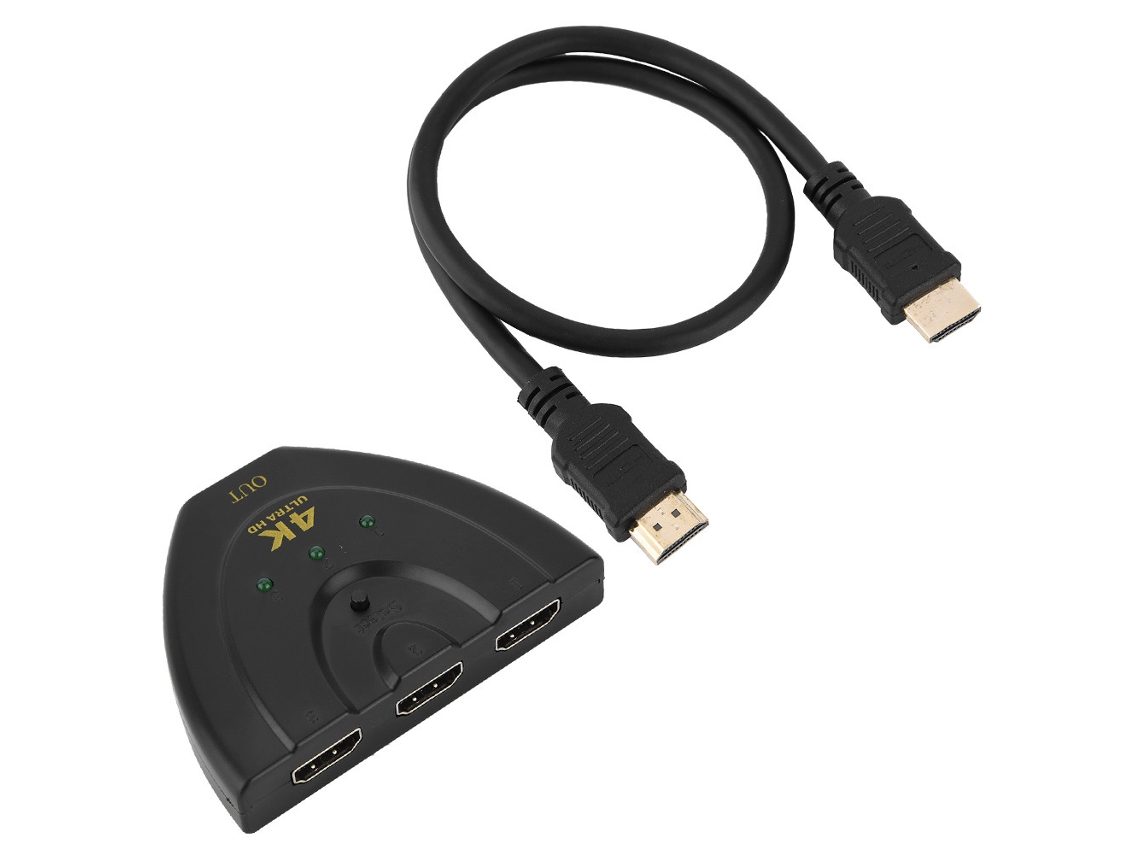 Switch Hdmi De 3 Portas 3 Em 1 Hub Splitter Hdmi Switcher Automático Hdtv 4k