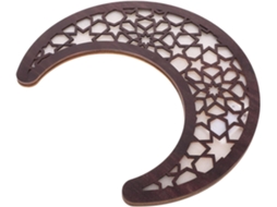 Luminária De Parede Em Forma Lua Madeira Com Design Esculpido,