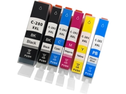 Pacote com 6 Cartuchos de Tinta Colorida Pgi280 Cli281 XXL para Fotos e Documentos. SFUSHOS