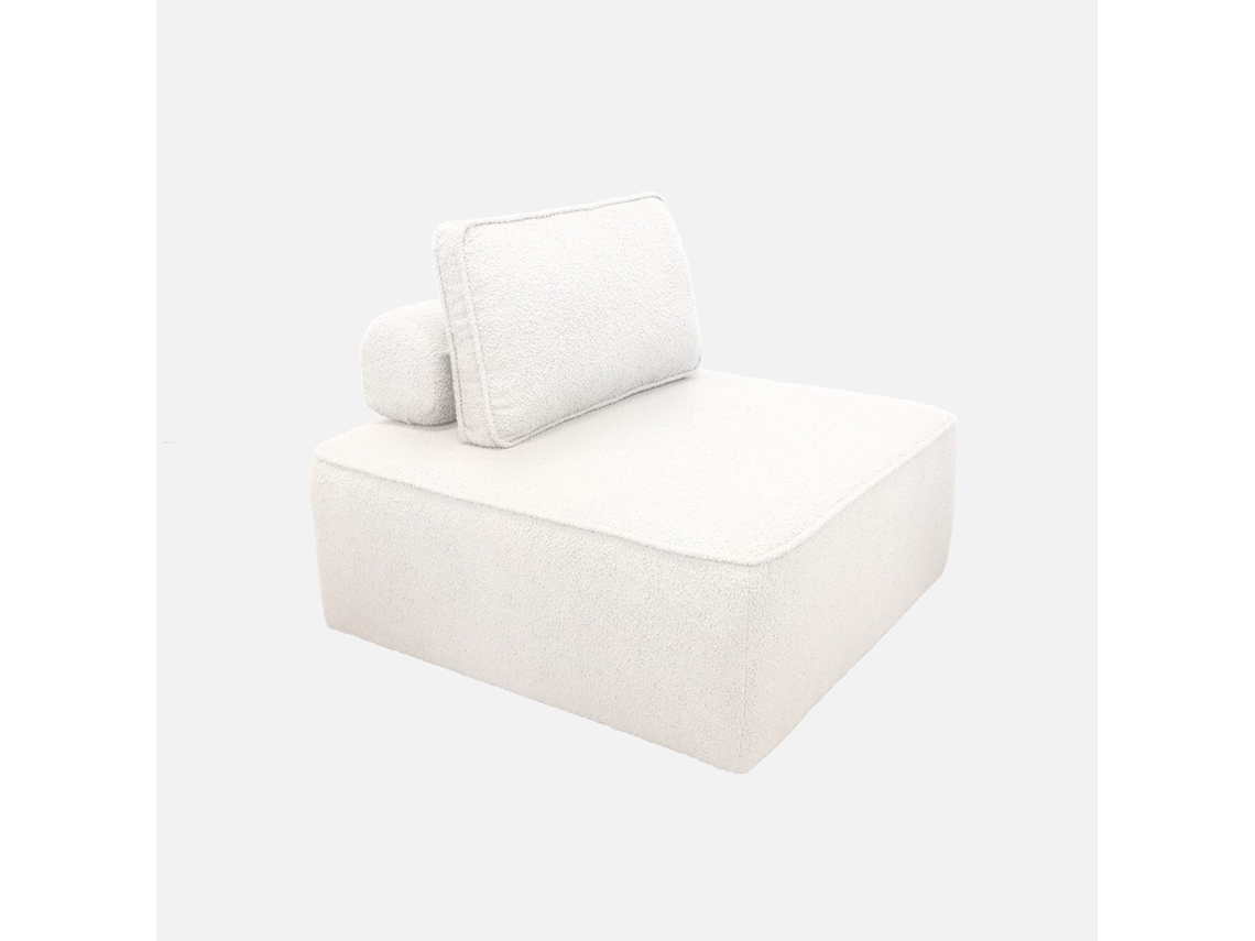 Poltrona Para Sofá Modular Boucle 1 Lugar, Creme Sweeek