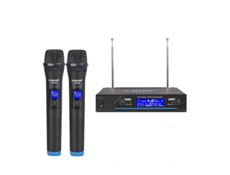 Microfone Sem Fios Karaoke de Mão 2 Peças