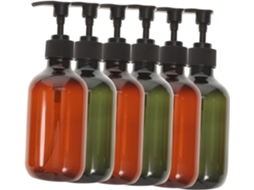 De 6 Frascos Com Bomba Dosadora Para Shampoo E Gel De Banho.