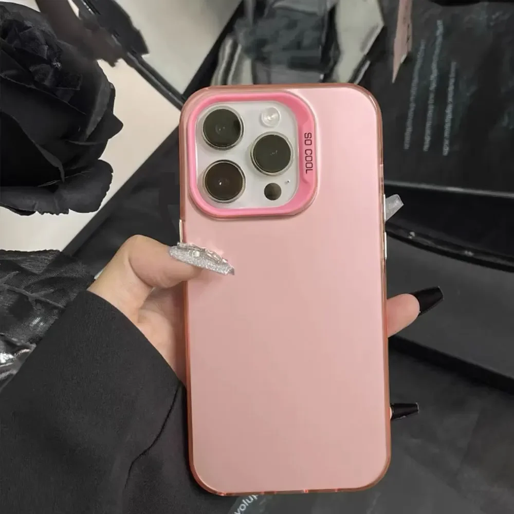 (rosa, Iphone 16 Plus) Capa De Celular Luxuosa Em Cor Sólida Para Iphone, Capa Protetora À Prova De Choque.