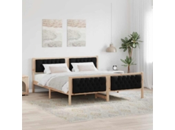 Vidaxl Estrutura da Cama Preto 180 X 200 Cm Madeira de Pinheiro Sólida
