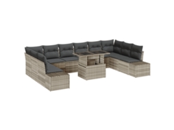 Conjunto 11 Móveis De Jardim Vidaxl Cinzento-claro Vime Pe (55 X 55 X 37 Cm)
