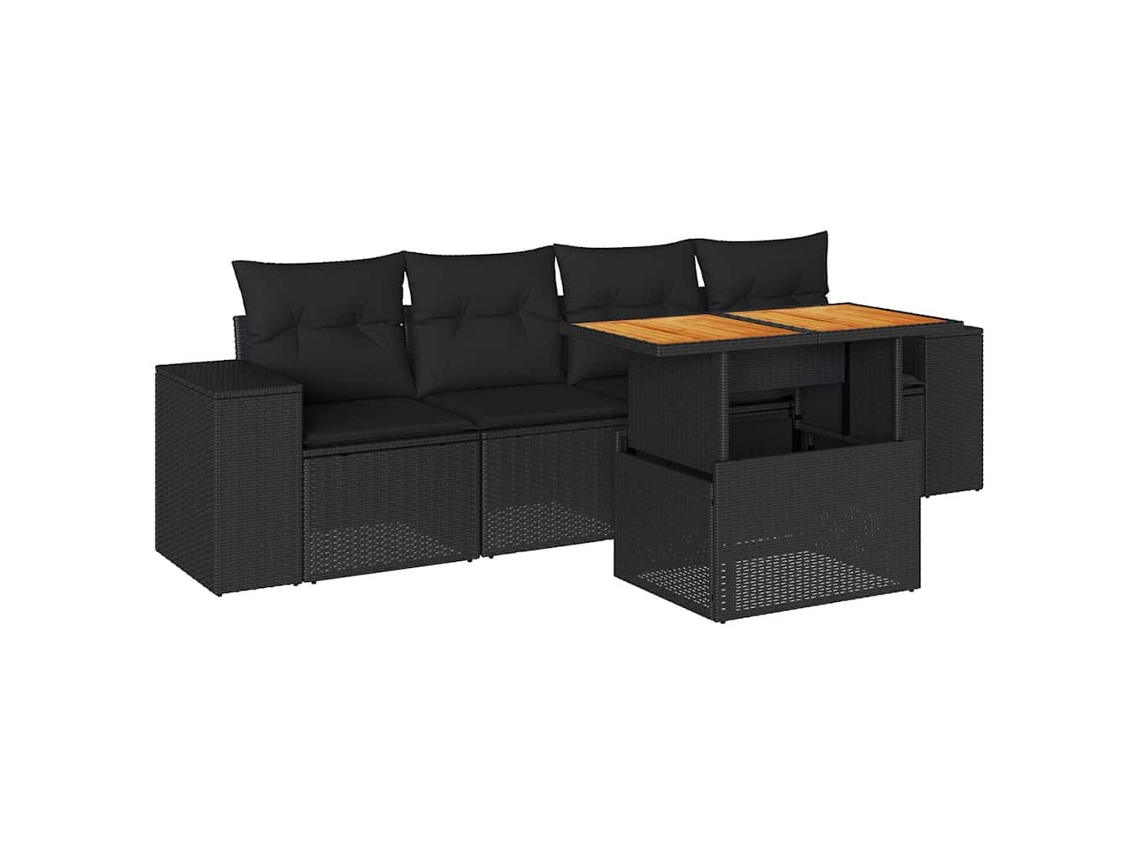 Garden Sofa Set, Garden Sofa Sets Vidaxl Preto Rattan / Vime (n/a)