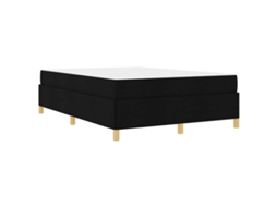 Conjunto 1 Estrutura Da Cama Vidaxl Preto Tecido (140 X 200 Cm)