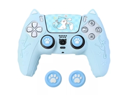 Capa PANOONA para Comando Ps5 Silicone 2 Grips Autocolante Azul
