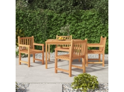 Vidaxl 5 Pcs Conjunto De Jantar P/ Jardim Madeira De Teca Maciça
