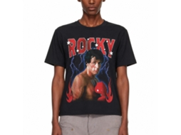 Rockinstone Rocky Movie Lightning Flames Black Adult T-shirt Size:xxxl