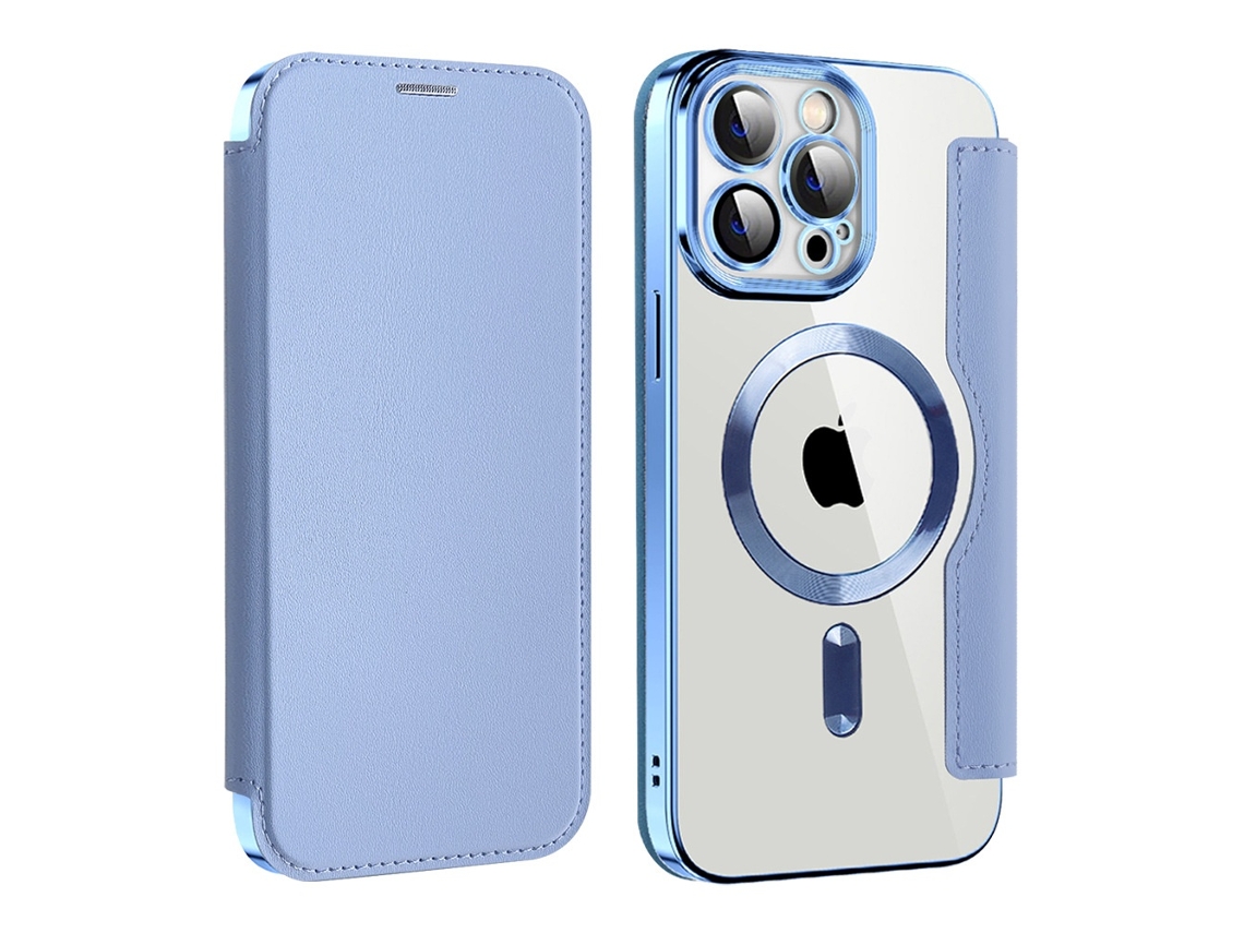 Capa Fólio Protetora Magsafe Elysve Para Iphone 17 Pro Resistente Azul-celeste