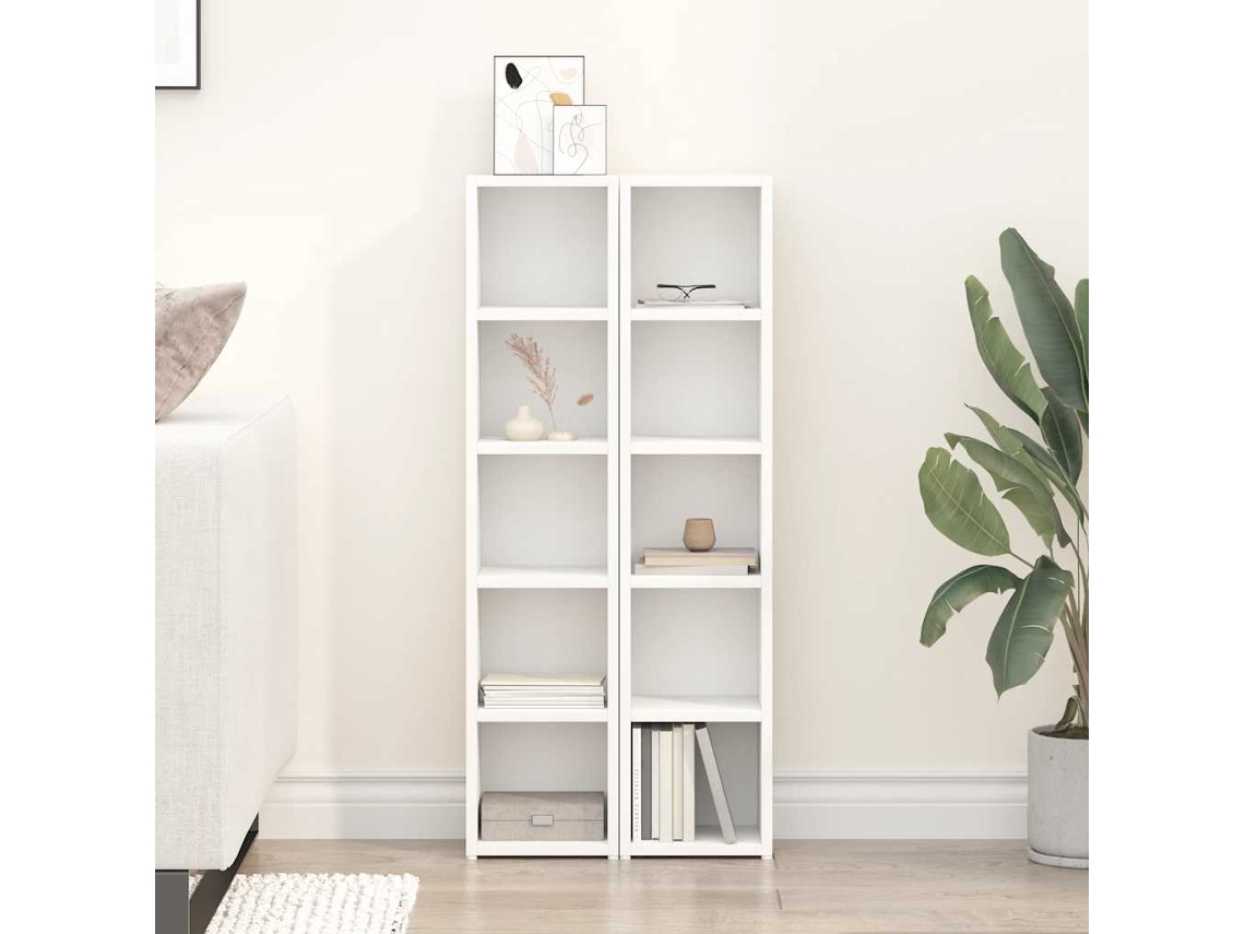 Vidaxl Armários Para Cd 2 Pcs 21x16x93,5 Cm Contraplacado Branco