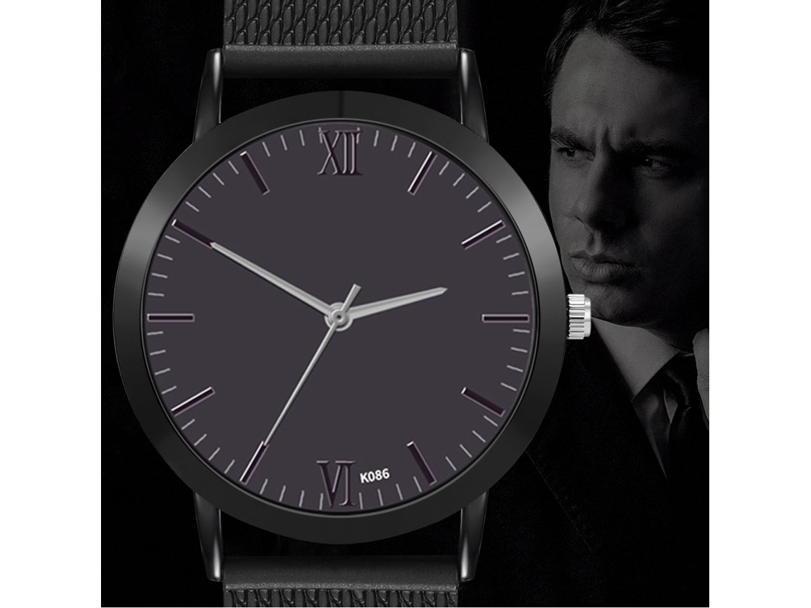 Reloj De Cuarzo Con Correa De Silicona Estilo Casual Para Mujeres Parejas Negro
