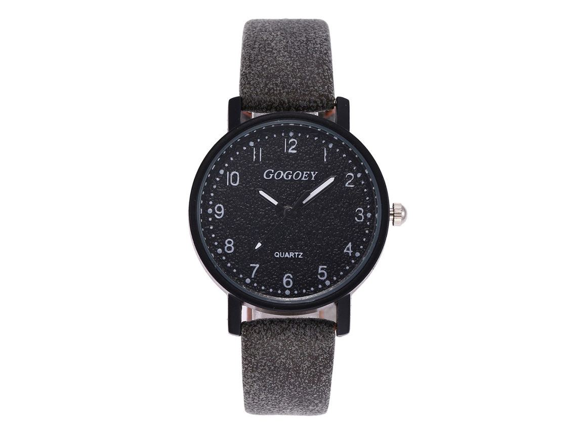 Relógio de Pulso Feminino de Moda com Pulseira de Couro Pu e Mostrador Numérico Simples