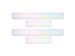 Réguas Infantis Operitacx 4 Para Escola Planas E Retas Macias Flexíveis, Inquebráveis E Maleáveis 30cm 12pol, 15cm 6pol