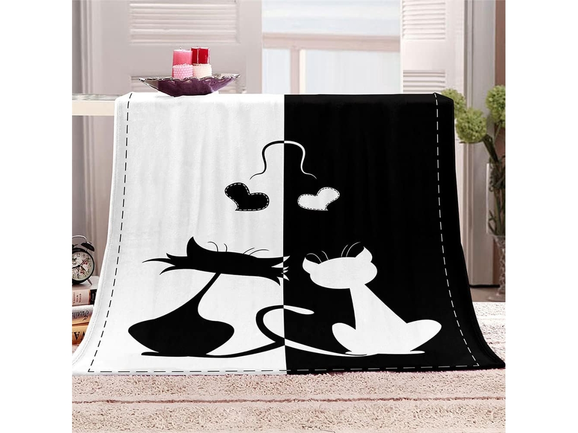 Manta de Flanela Xadrez com Estampa Animal Fansu Quente e Macia Microfibra para o Inverno Ideal Cama Ou Sofá a