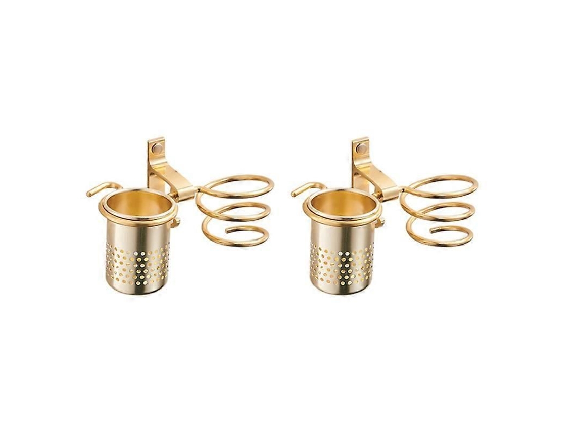 Novo Suporte de Secador Cabelo 2x com Copo Household Rack Prateleira Metal Montagem na Parede D e Ouro R GOKOCO