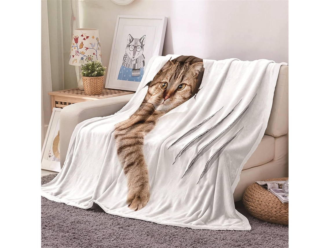 Manta de Lã Flanelada Fansu com Estampa 3d Macia e Quente Microfibra para o Inverno Ideal Cama Ou Sofá Adequad