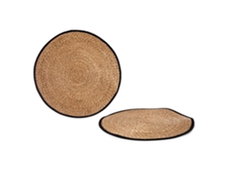 Tapete Castanho Preto Fibra Natural Ø 100 Cm