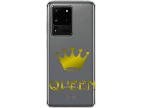 Capa Samsung Galaxy S20 Ultra TECHCOOL Desenho coroa Queen dourado  Transparente | Worten.pt